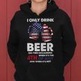 Beer Funny 4Th Of July Beer Lovers American Distressed Flag58 Women Hoodie