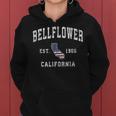 Bellflower California Ca Vintage American Flag Sports Women Hoodie