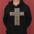 Blessed Dad Fathers Day Cross Christian Papa Pop Husband Women Hoodie