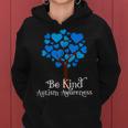 Blue Is For April Blue Hearts Tree Be Kind Autism Awareness Women Hoodie