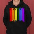 Boston Massachusetts Lgbtq Gay Pride Rainbow Skyline Women Hoodie