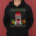 Cat Lovers Tonkinese Cat Santa Hat Ugly Christmas Sweater Women Hoodie