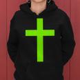 Christian God Jesus Cross Lime Green Women Hoodie