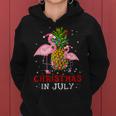 Christmas In July Funny Flamingo Pineapple Summer Women Hoodie