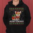 Corgi Dog Merry Corgmas Santa Corgi Ugly Christmas Sweater Women Hoodie