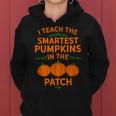 Cute Halloween Lover Pumpkin Teacher Educator Autumn Fall Pumpkin Teacher Women Hoodie