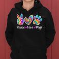 Cute Peace Love Dogs Tie Dye Dog Paw Dog Mom Mothers Day Women Hoodie