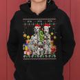 Dalmatian Ugly Christmas Sweater Santa Hat Women Hoodie