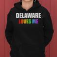 Delaware Gay Pride Lgbt Rainbow Love Lesbian Men Women Gifts Women Hoodie