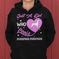 Dog Doberman Heart Shape Dog Just A Girl Who Loves Doberman Pinschers Women Hoodie