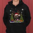 Dog Lovers Cute Mastiff Santa Hat Ugly Christmas Sweater Women Hoodie