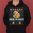 Duck The Halls Ugly Christmas Sweater Meme Women Hoodie