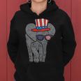 Elephant American Flag Usa 4Th Of July Fourth Patriot Animal Women Hoodie