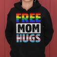 Free Mom Hugs Groovy Rainbow Heart Lgbt Flag Pride Month Women Hoodie