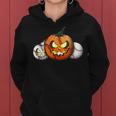 Baseball Coach Teacher 2023 Pumpkin Halloween Baseball Women Hoodie