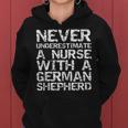 Never Underestimate A Nurse With A German Shepherd Women Hoodie