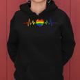Gay Pride Rainbow Heartbeat Lgbtq Month Gender Equality Women Hoodie