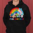 Groovy Flower Retro Rainbow Free Mom Hugs Lgbtq Pride Month Women Hoodie