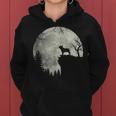 Halloween Dog Frenchie Frenchie Dog Moon Howl In Forest Women Hoodie