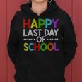 Happy Last Day Of School Funny Teacher And Student Summer Women Hoodie