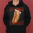Hot Dog Christmas Lights Ugly Sweater Santa Hot Dog Xmas Women Hoodie