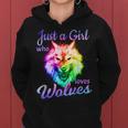 Just A Girl Who Loves Wolves Moon Wolf Girls Women Hoodie