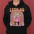 Let's Go Girls Retro Rainbow Cowgirl Disco Bachelorette Women Hoodie