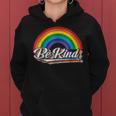 Lgbtq Ally Be Kind Gay Pride Lgbt Rainbow Flag Retro Women Hoodie