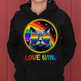 Lgbtq Love Wins Cat Gay Pride Lgbt Ally Rainbow Flag Women Hoodie