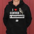 I Love Coffee And Northern Mockingbird Arkansas State Bird Women Hoodie