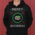 Merry Bookmas Christmas Jumper Avid Reader Ugly Sweater Book Women Hoodie