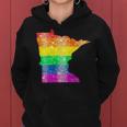 Minnesota Gay State Pride Rainbow Flag Map Gay Lesbian Lgbt Women Hoodie