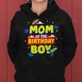 Mom Of The Birthday Astronaut Boy Outer Space Theme Party Women Hoodie