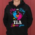 Pink Or Blue Tia Loves You Baby Gender Reveal Party Auntie Women Hoodie