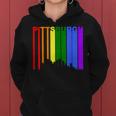 Pittsburgh Pa Downtown Rainbow Skyline Lgbt Gay Pride Women Hoodie