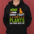 Plants And Dog Lover Gardener Funny Gardening And Dogs Lover Women Hoodie