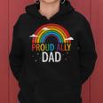 Proud Ally Dad Lgbt Vintage Rainbow Gay Pride Daddy Lgbt Women Hoodie