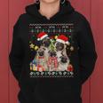 Pug Ugly Christmas Sweater Santa Hat Women Hoodie