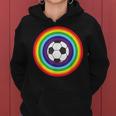 Rainbow Circle Football For Soccer Lover Best Sports Pride Women Hoodie