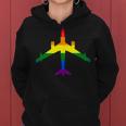 Rainbow Pride Lgbt Airplane Gay Pilot Women Hoodie