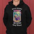 Read Books Be Kind Stay Weird Funny Skull Book Lover Vintage Be Kind Funny Gifts Women Hoodie