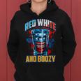 Red White & Boozy Patriotic American Whiskey Drinker Alcohol Women Hoodie