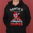 Santa's Favorite Nurse Christmas Dabbing Santa Women Hoodie