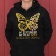 In September We Wear Gold Butterfly Ribbon Hippie Flowers Women Hoodie