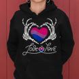 Skeleton Heart Love Is Love Lgbt Bisexual Pride Month Women Women Hoodie