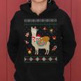 Sloth Riding Llama Christmas Scarf Santa Hat Ugly Sweater Women Hoodie