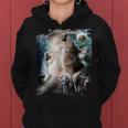 Space Wolves Wolf Howling At Moon Women Hoodie