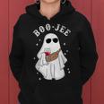 Spooky Season Cute Ghost Halloween Boo Jee Wine Leopard Women Hoodie