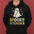 Spooky Teacher Ghost Holding Pencil Halloween Teaching Women Hoodie