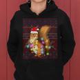 Squirrel Christmas Lights Ugly Sweater Squirrel Lover Women Hoodie